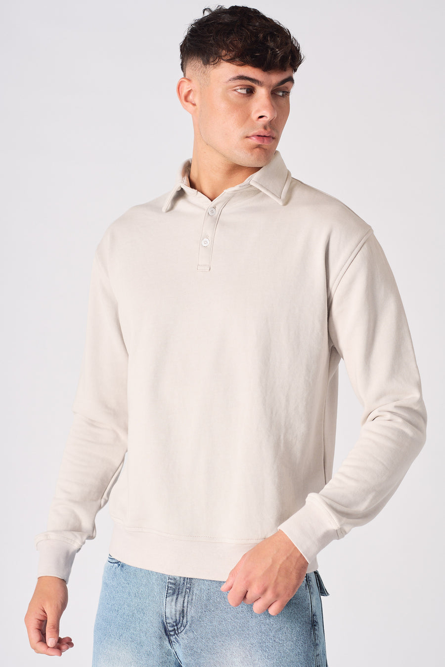 POLO SWEATSHIRT - STONE -  Men's Sweatshirts
