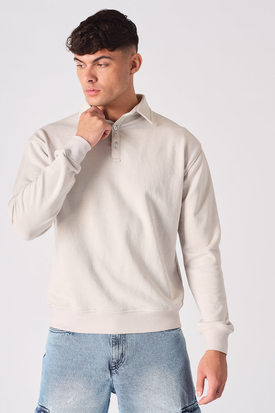POLO SWEATSHIRT - STONE -  Men's Sweatshirts