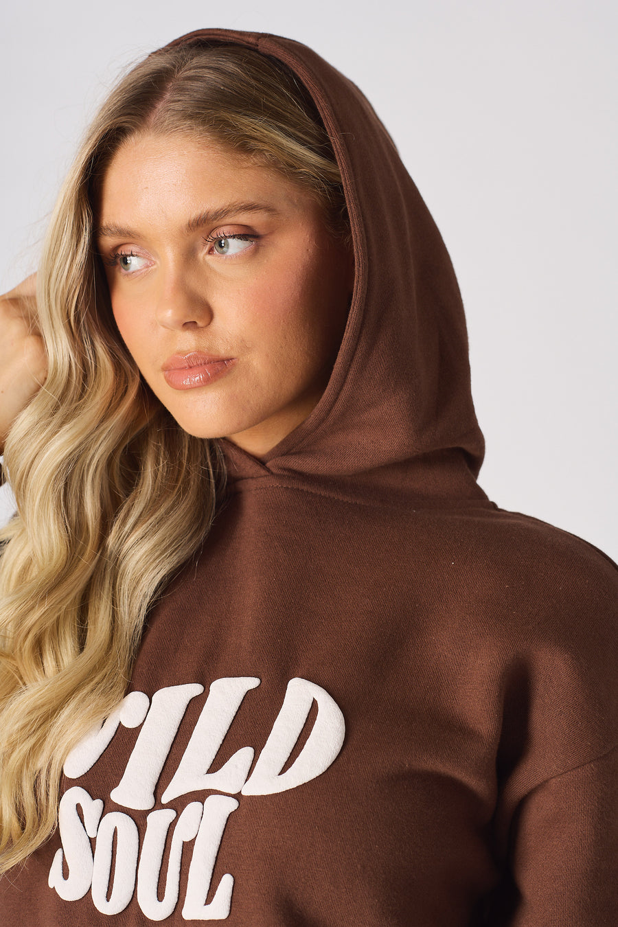 PULLOVER HOODIE - BROWN -  WOMEN'S HOODIES