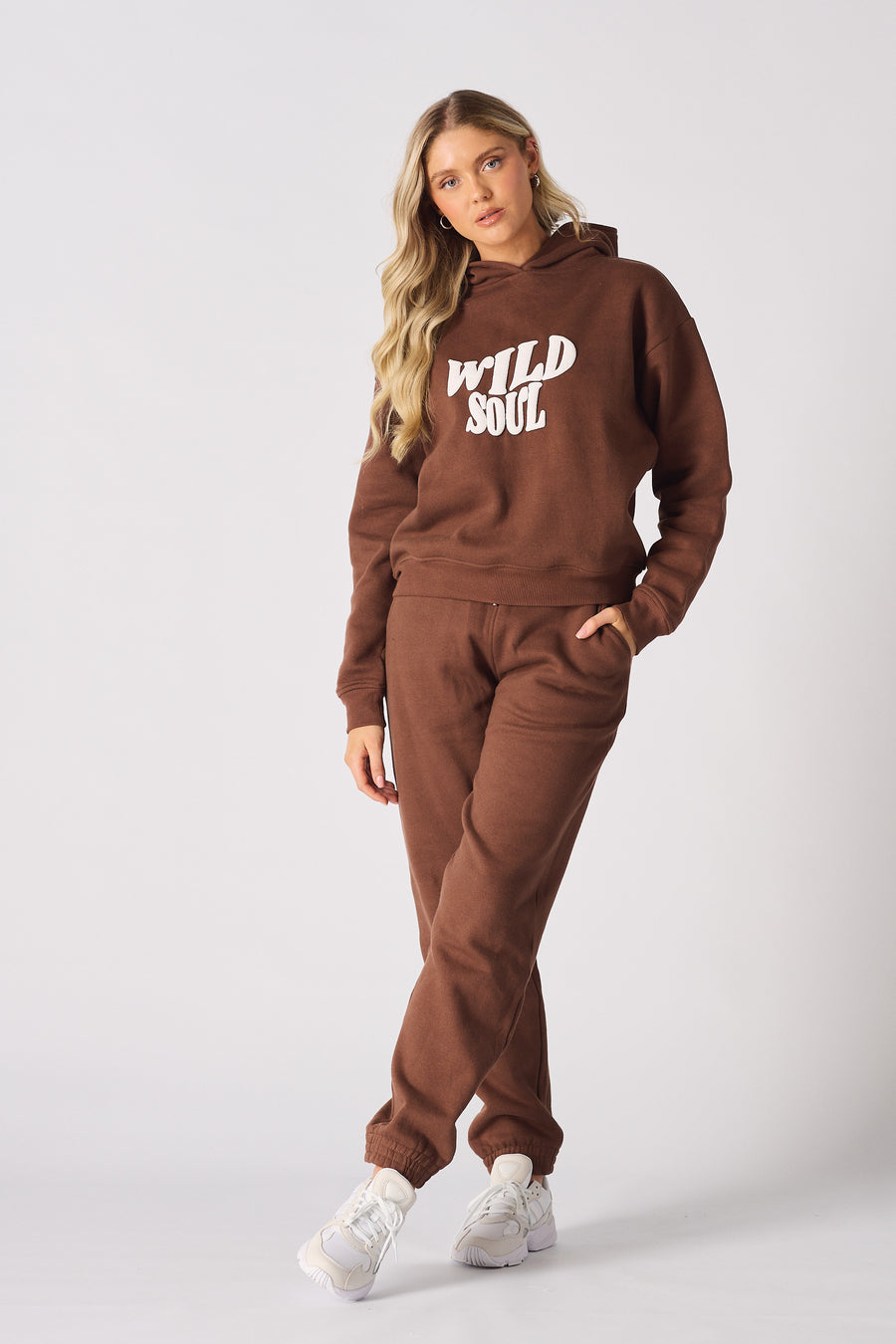 PULLOVER HOODIE - BROWN -  WOMEN'S HOODIES
