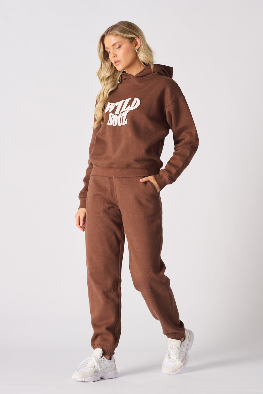 PULLOVER HOODIE - BROWN -  WOMEN'S HOODIES