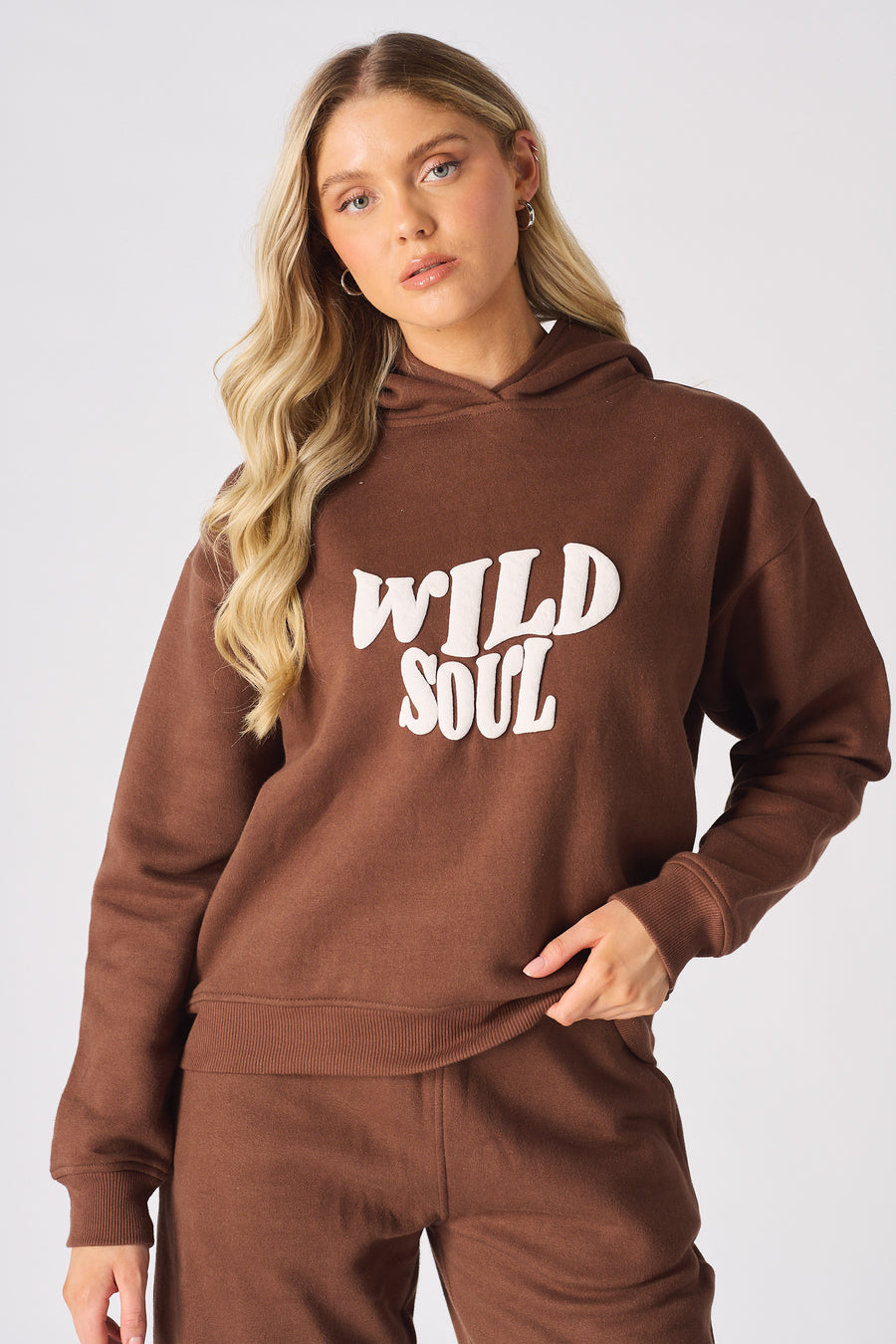 PULLOVER HOODIE - BROWN -  WOMEN'S HOODIES
