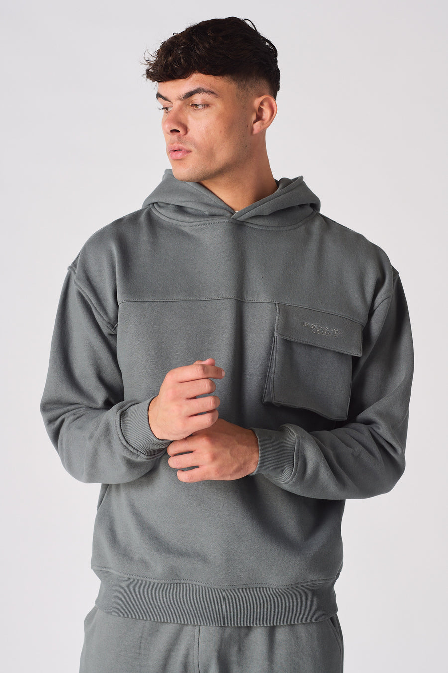 PULLOVER HOODIE - GREY -  MEN'S HOODIES