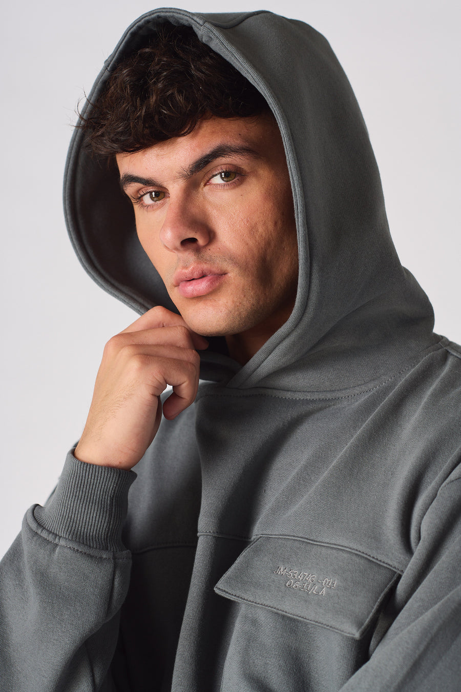 PULLOVER HOODIE - GREY -  MEN'S HOODIES
