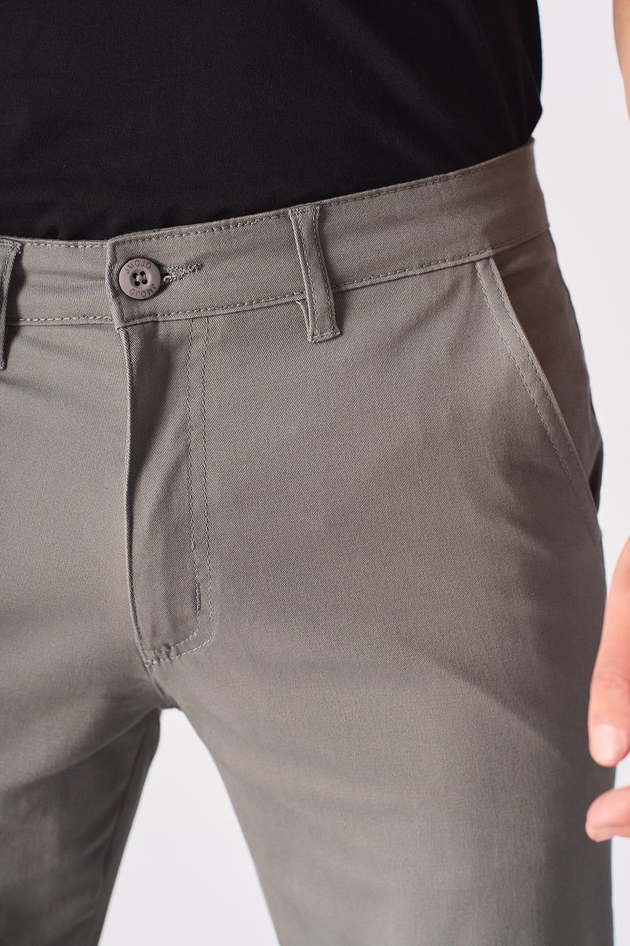 SANDRIDGE Slim Fit Stretch Chino Pants - Charcoal Grey -  Men's Chino Trousers