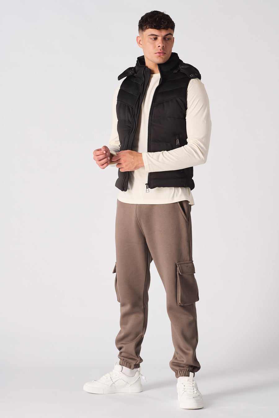 SLEEVLESS PUFFER JACKET - BLACK -  Men's Puffer Jackets
