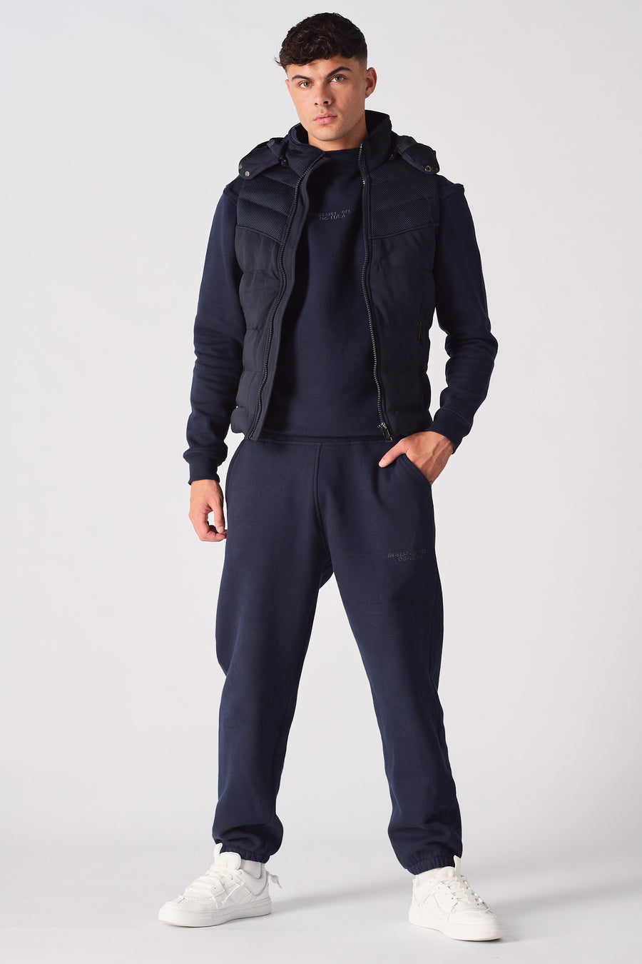 SLEEVLESS  PUFFER JACKET - DARK BLUE -  Men's Puffer Jackets