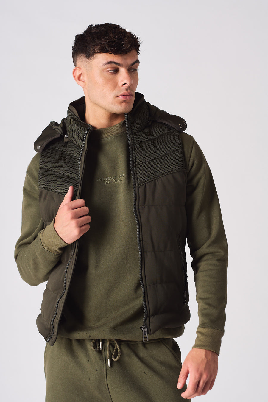 SLEEVLESS PUFFER JACKET - GREEN -  Men's Puffer Jackets