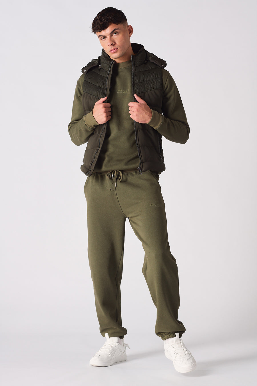SLEEVLESS PUFFER JACKET - GREEN -  Men's Puffer Jackets