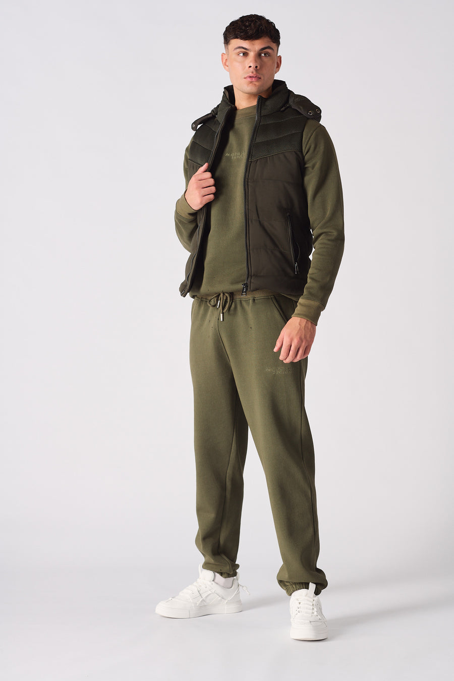 SLEEVLESS PUFFER JACKET - GREEN -  Men's Puffer Jackets