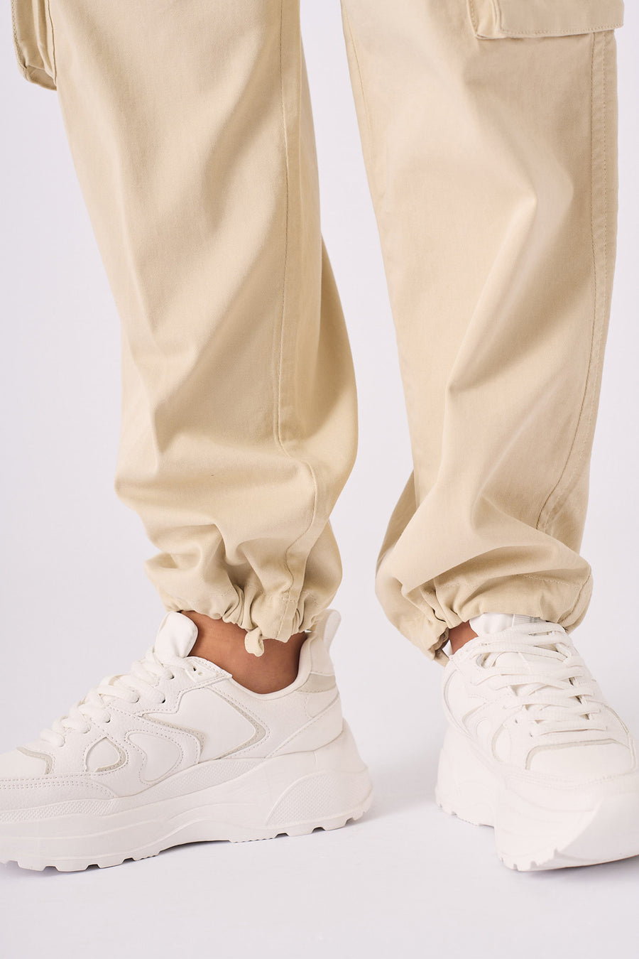 STRAIGHT LEG CARGO TROUSERS - BEIGE -  Women's Straight Leg Cargo Trouser