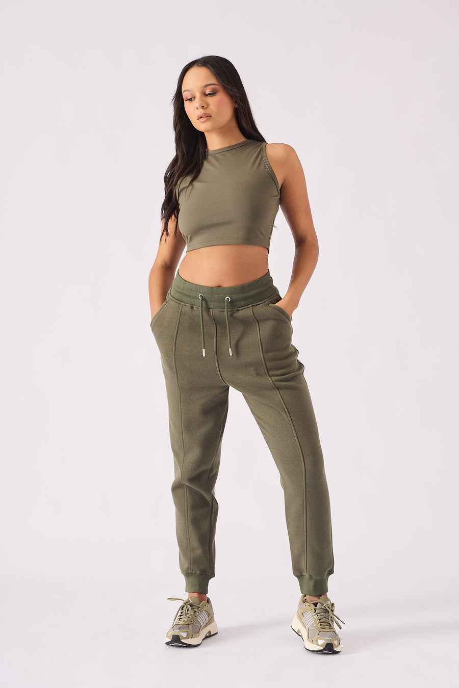 TAPERED JOGGERS - KHAKI -  WOMEN'S JOGGERS