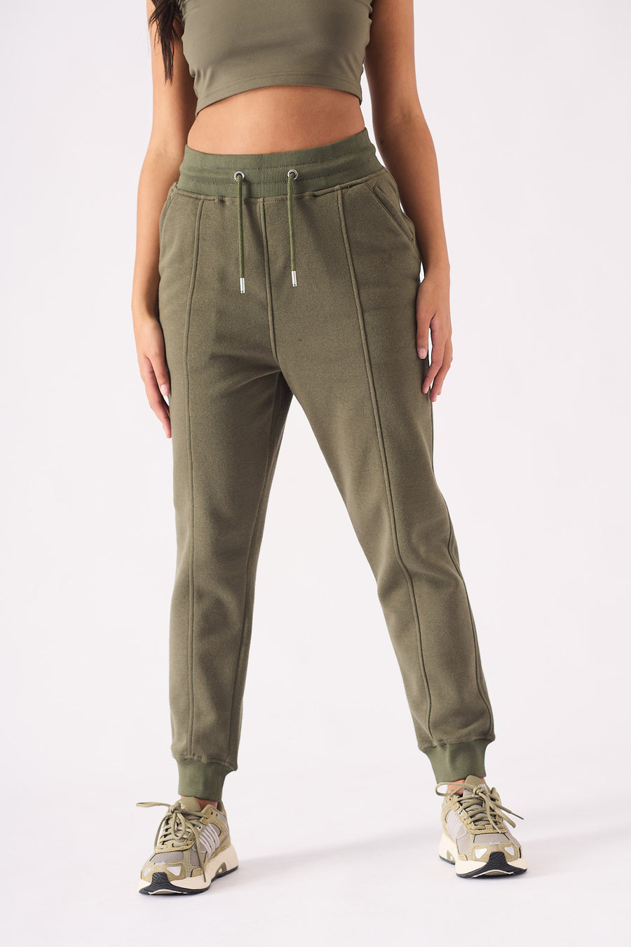 TAPERED JOGGERS - KHAKI -  WOMEN'S JOGGERS