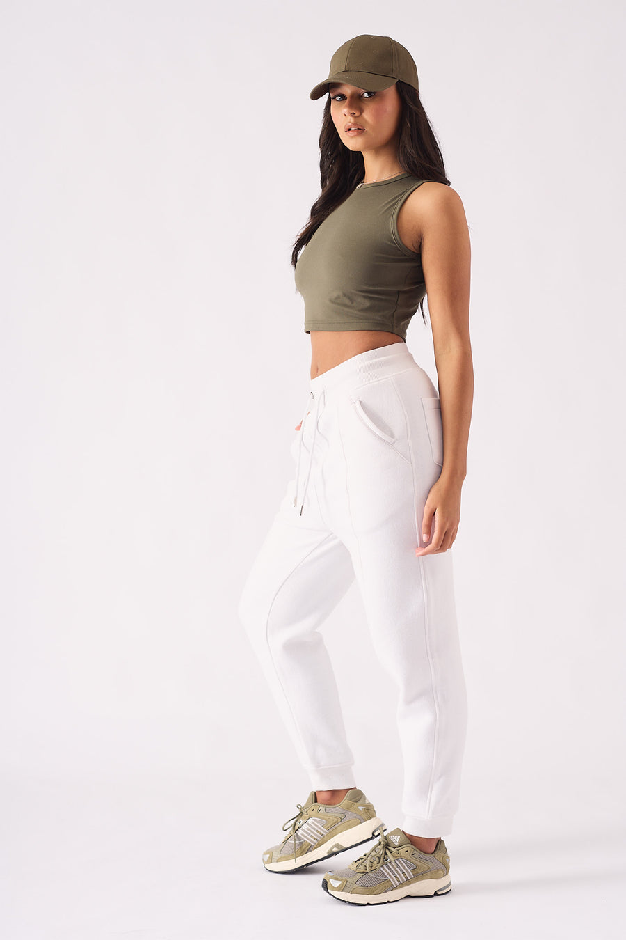 TAPERED JOGGERS - WHITE -  WOMEN'S JOGGERS