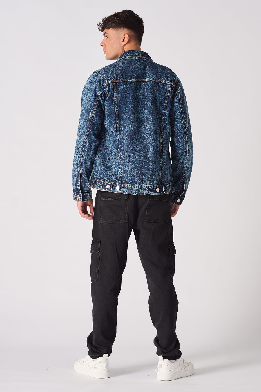 WESTERN DENIM JACKET - BLUE MARBLE -  Men's Denim Jackets