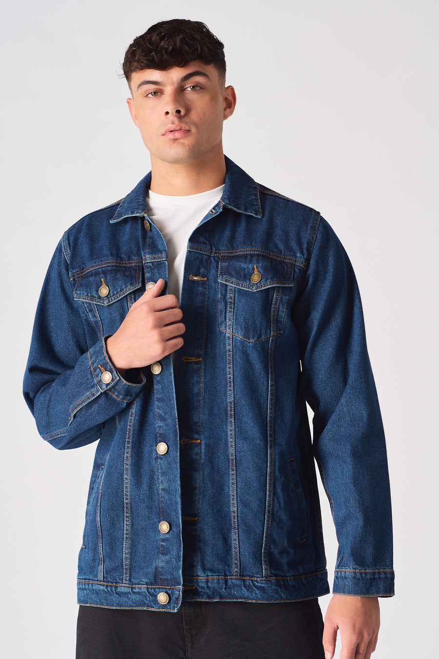 WESTERN DENIM JACKET - MID BLUE -  Men's Denim Jackets