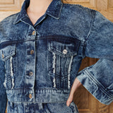 Camden Cropped Wide Sleeve Denim Jacket - Blue Wash