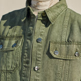 Rhea Oversized Denim Shirt - Green