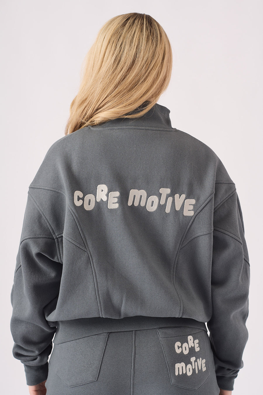 ZIP UP SWEATSHIRT - GREY -  Women's Zip-up Sweatshirts