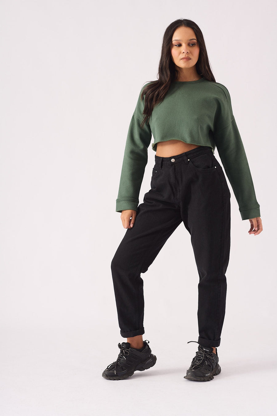 Aline Cropped Jumper – Green - JMOJO - Women's Cropped Jumper