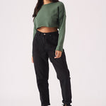 Aline Cropped Jumper – Green - JMOJO - Women's Cropped Jumper