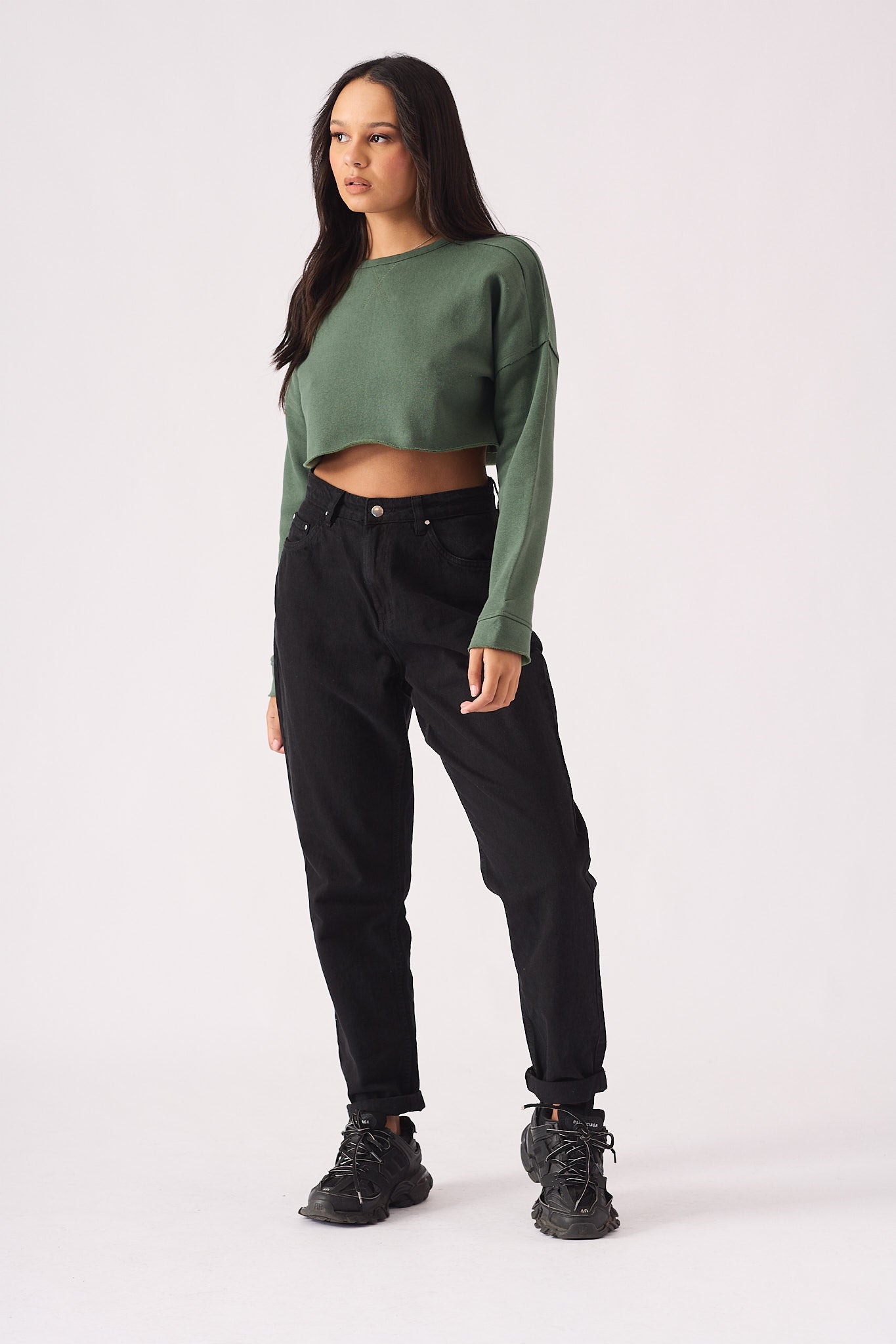 Aline Cropped Jumper – Green - JMOJO - Women's Cropped Jumper