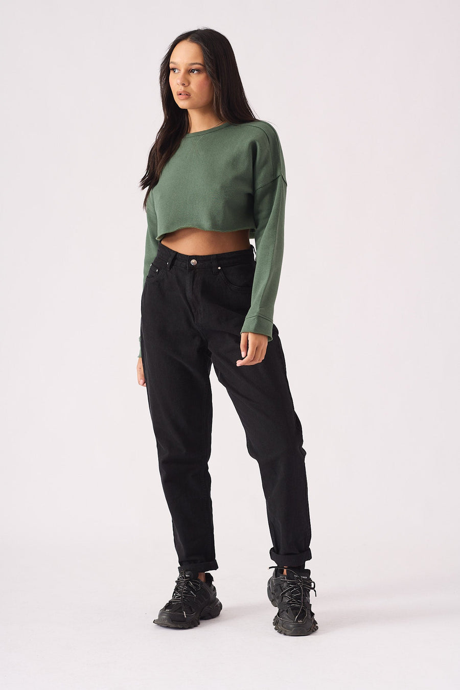 Aline Cropped Jumper – Green - JMOJO - Women's Cropped Jumper