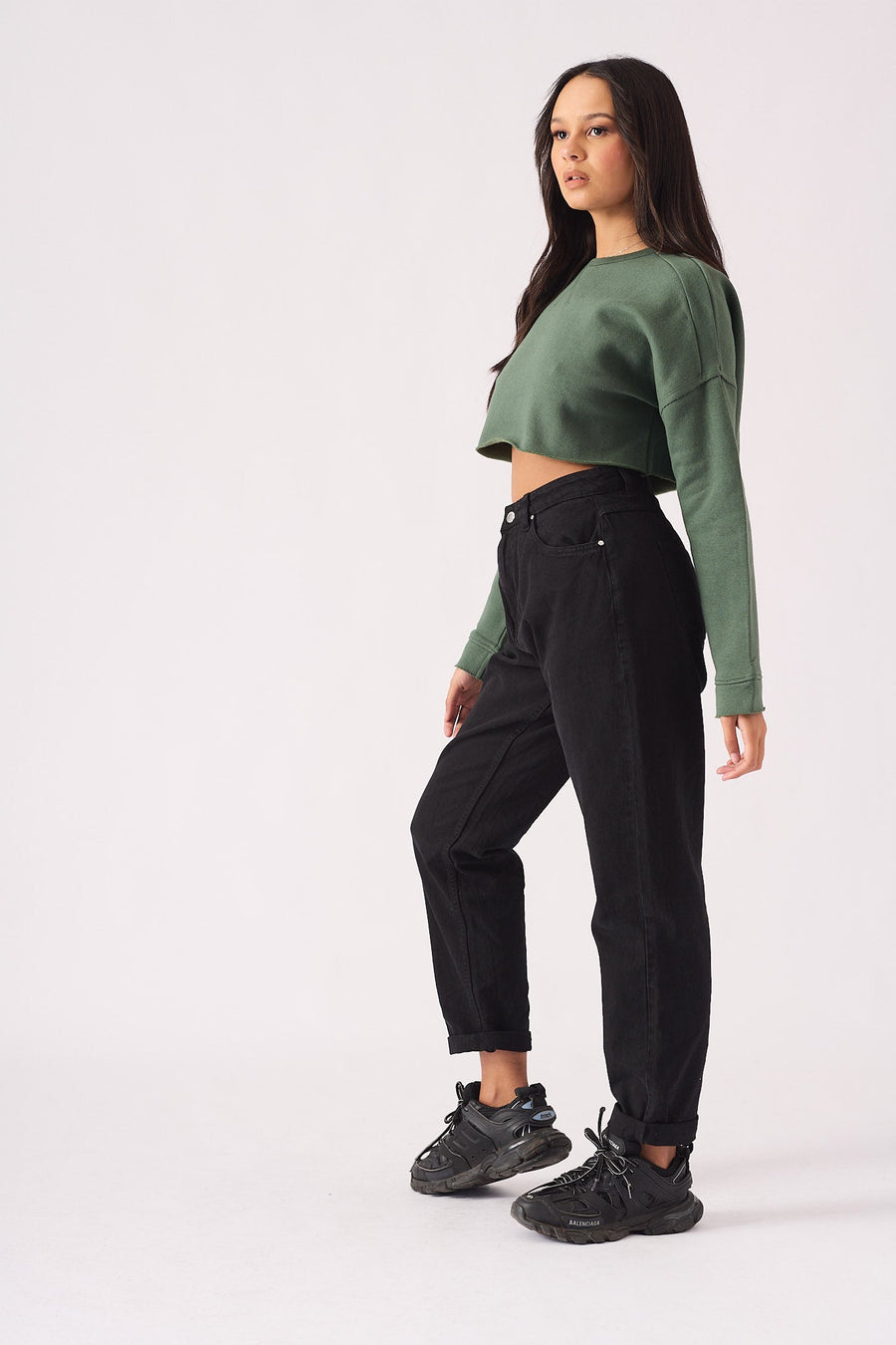Aline Cropped Jumper – Green - JMOJO - Women's Cropped Jumper