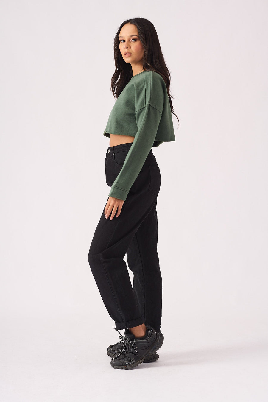 Aline Cropped Jumper – Green - JMOJO - Women's Cropped Jumper