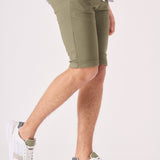 ALSTON Stretch Slim Fit Chino Shorts - Khaki - JMOJO - Men's Chino Shorts
