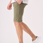 ALSTON Stretch Slim Fit Chino Shorts - Khaki - JMOJO - Men's Chino Shorts