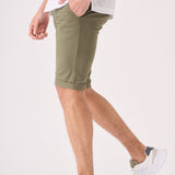 ALSTON Stretch Slim Fit Chino Shorts - Khaki - JMOJO - Men's Chino Shorts