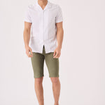 ALSTON Stretch Slim Fit Chino Shorts - Khaki - JMOJO - Men's Chino Shorts
