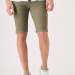 ALSTON Stretch Slim Fit Chino Shorts - Khaki - JMOJO - Men's Chino Shorts