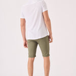 ALSTON Stretch Slim Fit Chino Shorts - Khaki - JMOJO - Men's Chino Shorts