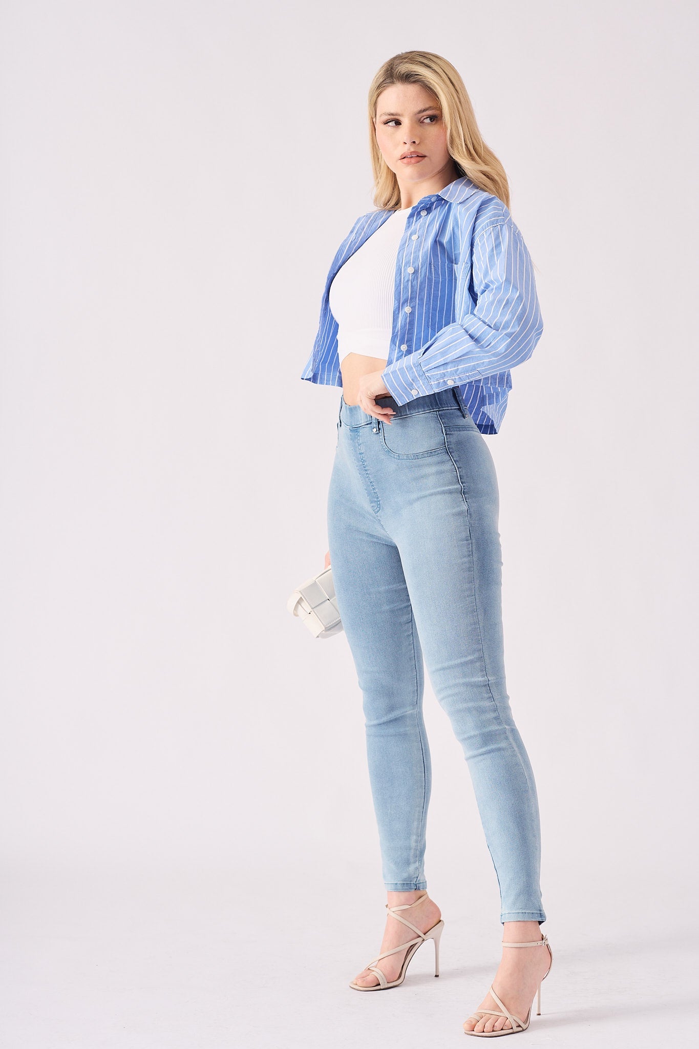 Amira High Waisted Jegging – Light Blue - JMOJO - Women's Skinny Jean Jegging