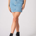 Arya High Waisted Mini Denim Skirt – Light Blue Wash - JMOJO - Women's Denim Skirts