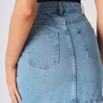 Arya High Waisted Mini Denim Skirt – Light Blue Wash - JMOJO - Women's Denim Skirts