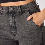 ASTRA Grey Ruched High Waisted Flare Jeans - Grey - JMOJO - Women's Flare Jeans
