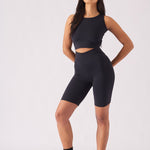 ATHLEISURE CYCLING SHORTS - BLACK - JMOJO - Women's Athleisure Shorts
