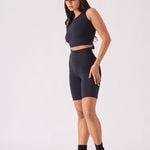 ATHLEISURE CYCLING SHORTS - BLACK - JMOJO - Women's Athleisure Shorts