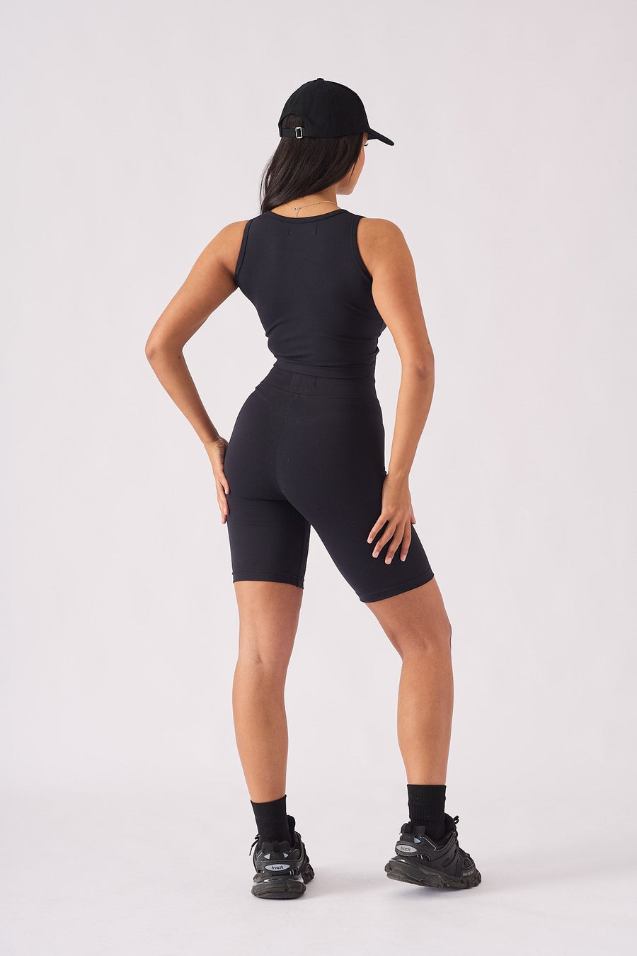 ATHLEISURE CYCLING SHORTS - BLACK - JMOJO - Women's Athleisure Shorts