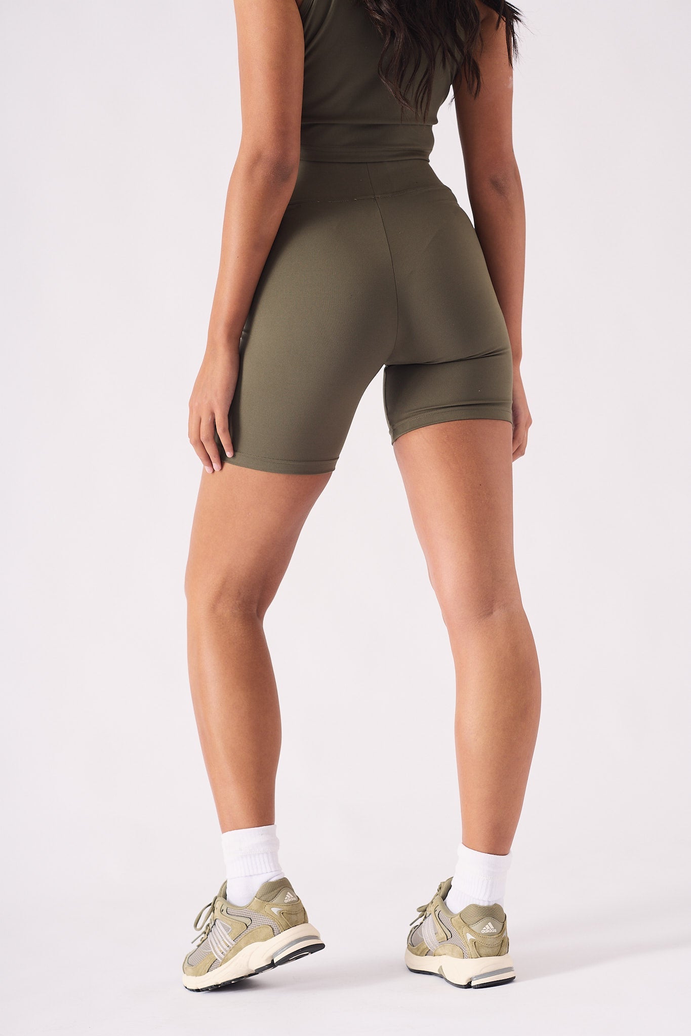ATHLEISURE CYCLING SHORTS - KHAKI - JMOJO - Women's Athleisure Shorts