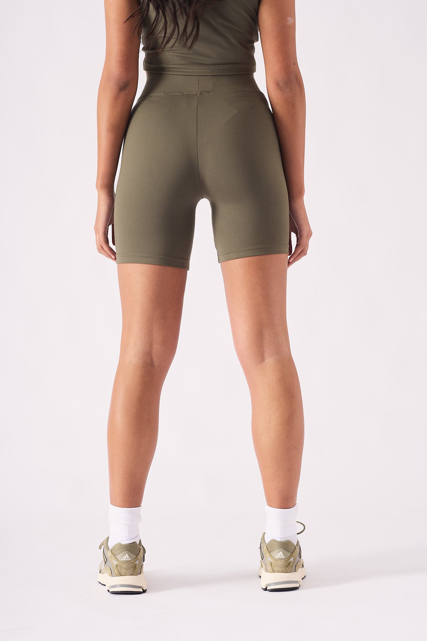 ATHLEISURE CYCLING SHORTS - KHAKI - JMOJO - Women's Athleisure Shorts