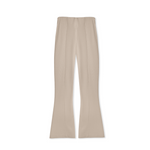 Beige waffle flared joggers flat back lay