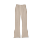 Beige waffle flared joggers flat back lay