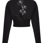 Black zip neck sweatshirt back flat lay