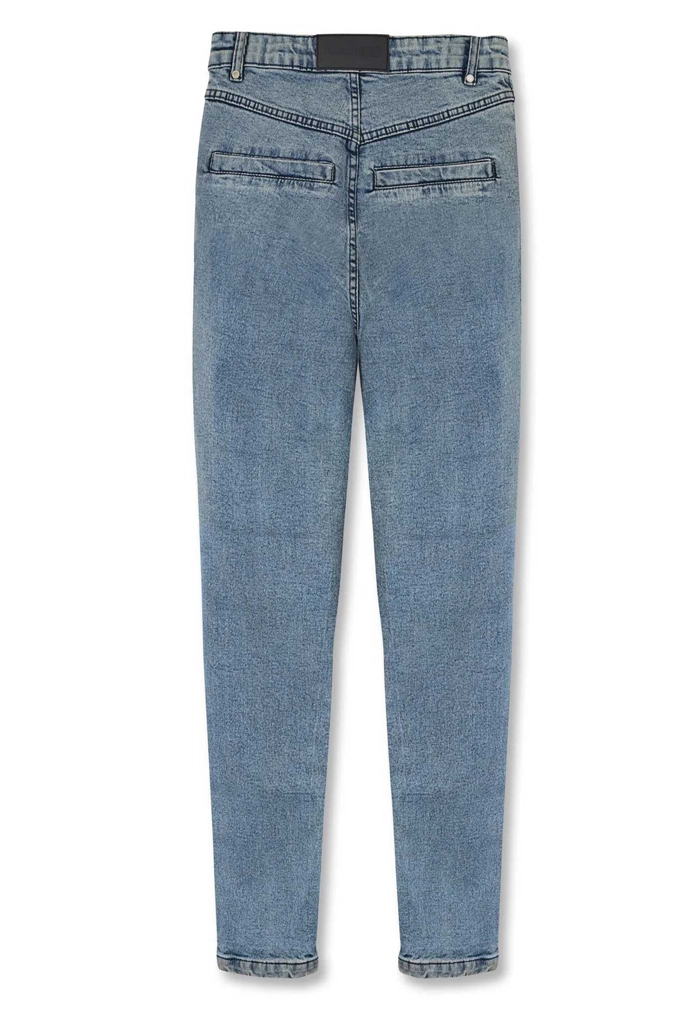 Blue jeans on a white background