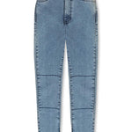Blue jeans on a white background