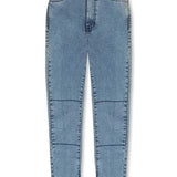 Blue jeans on a white background